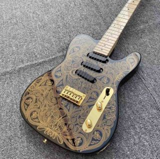 Custom Golden decals Canada Top Brand Nut High-grade Accessories Musical instruments Single Coil Pickups Tele Electric Guitar
