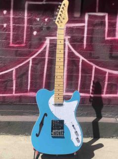 Custom Semi-Hollow Grand Thinline Super Series 2020 Aqua Blue Tele Electric Guitar