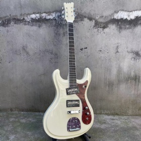 Custom Mosrite Johnny Ramone Vibramute Venture 1966 1965 Cream White Electric Guitar Small Dot Inlay