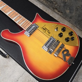 Custom 12 Strings 660 Neck Through Body Electric Guitar in Red with Fishbone Binding Vibrato Bridge