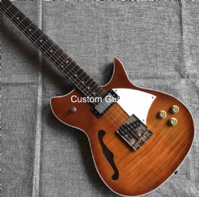 Custom Kinds F Hole Hollow Body Rick Style Electric Guitar and Bass OEM Order Grand Guitar Herringbone Binding