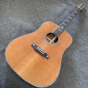 Custom 41 Inch Dreadnought Sandlewood D / OM Acoustic Guitar Solid Back Side