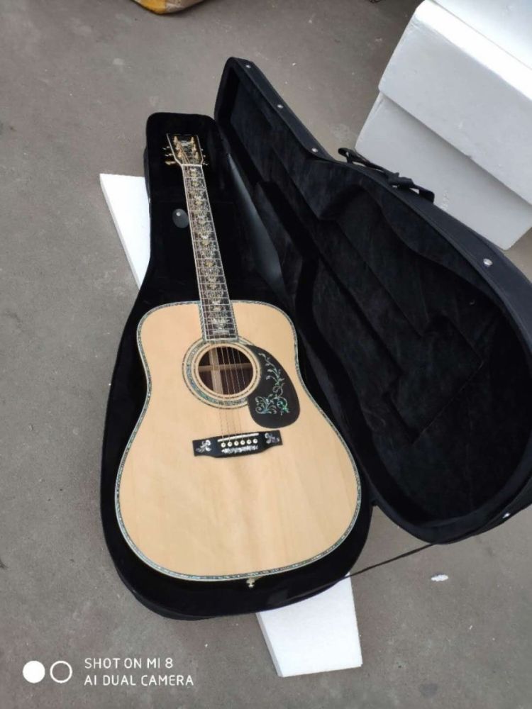 Deluxe Abalone Inlay Solid Cocobolo Acoustic Guitar