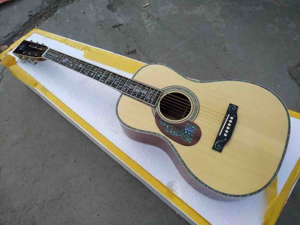 AAAAA All Solid Wood OOO45 Style Left Handed Acoustic Electric Guitar