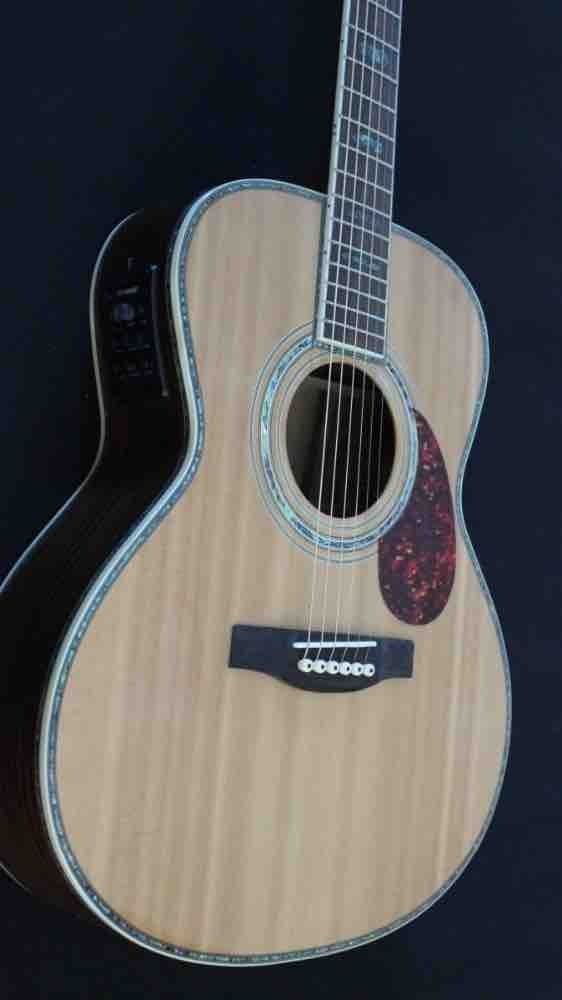 Round Body Classic OM-45 Acoustic Guitar Solid Top Guitar
