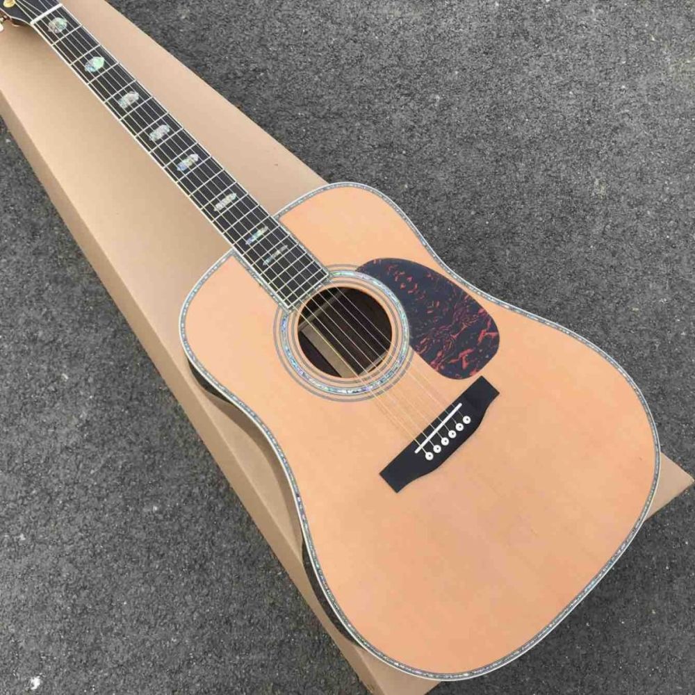 41" Solid spruce top D style Acoustic Guitar,Factory Real abalone Ebony