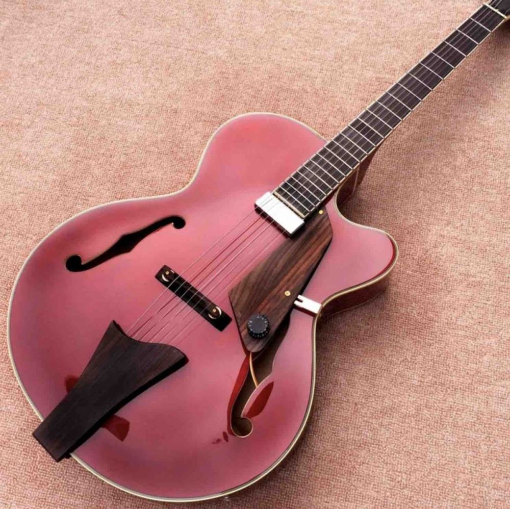 Custom L5 Jazz CES Archtop Semi Hollow Electric Guitar Burgundy