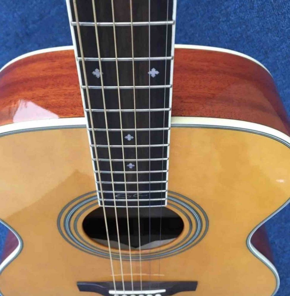 Rosewood Back Sides Custom 40'' OM28S Solid Wood Body Acoustic Guitar