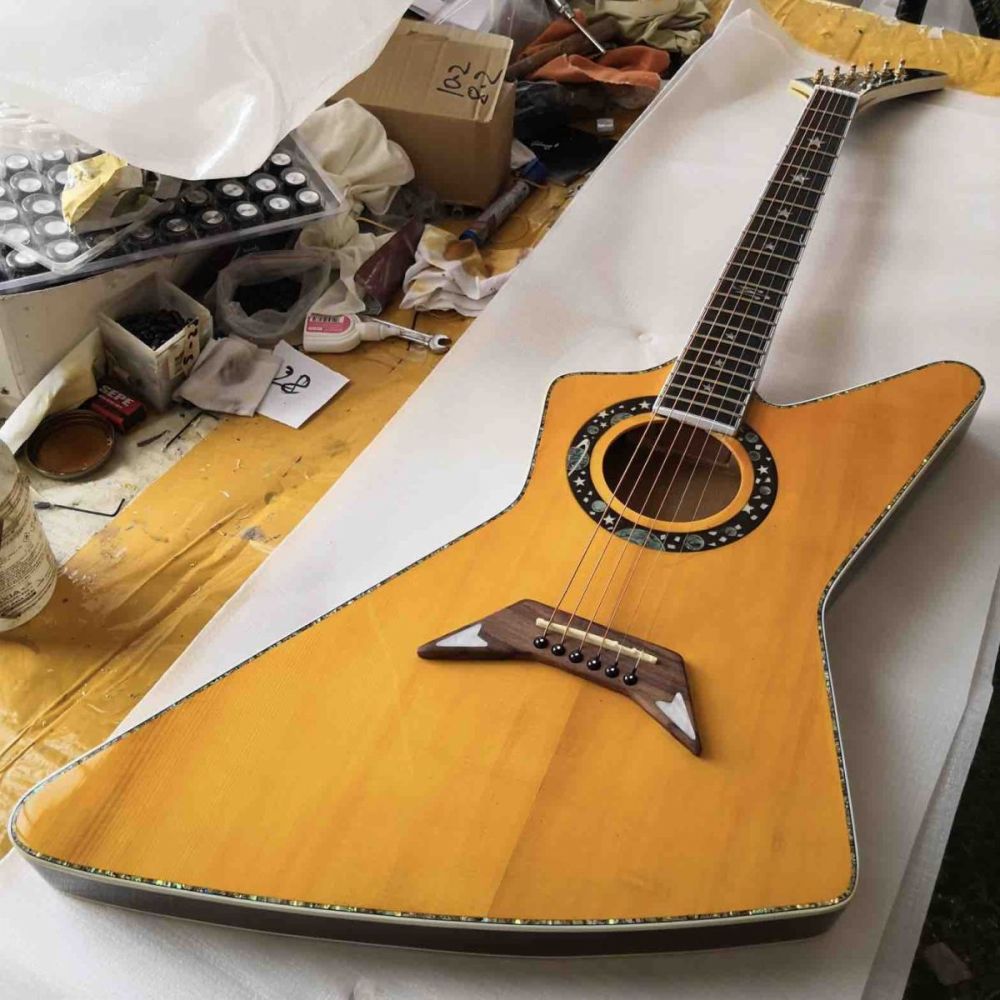 20 frets pearl inlay and binding acoustic guitar colorized shell edge