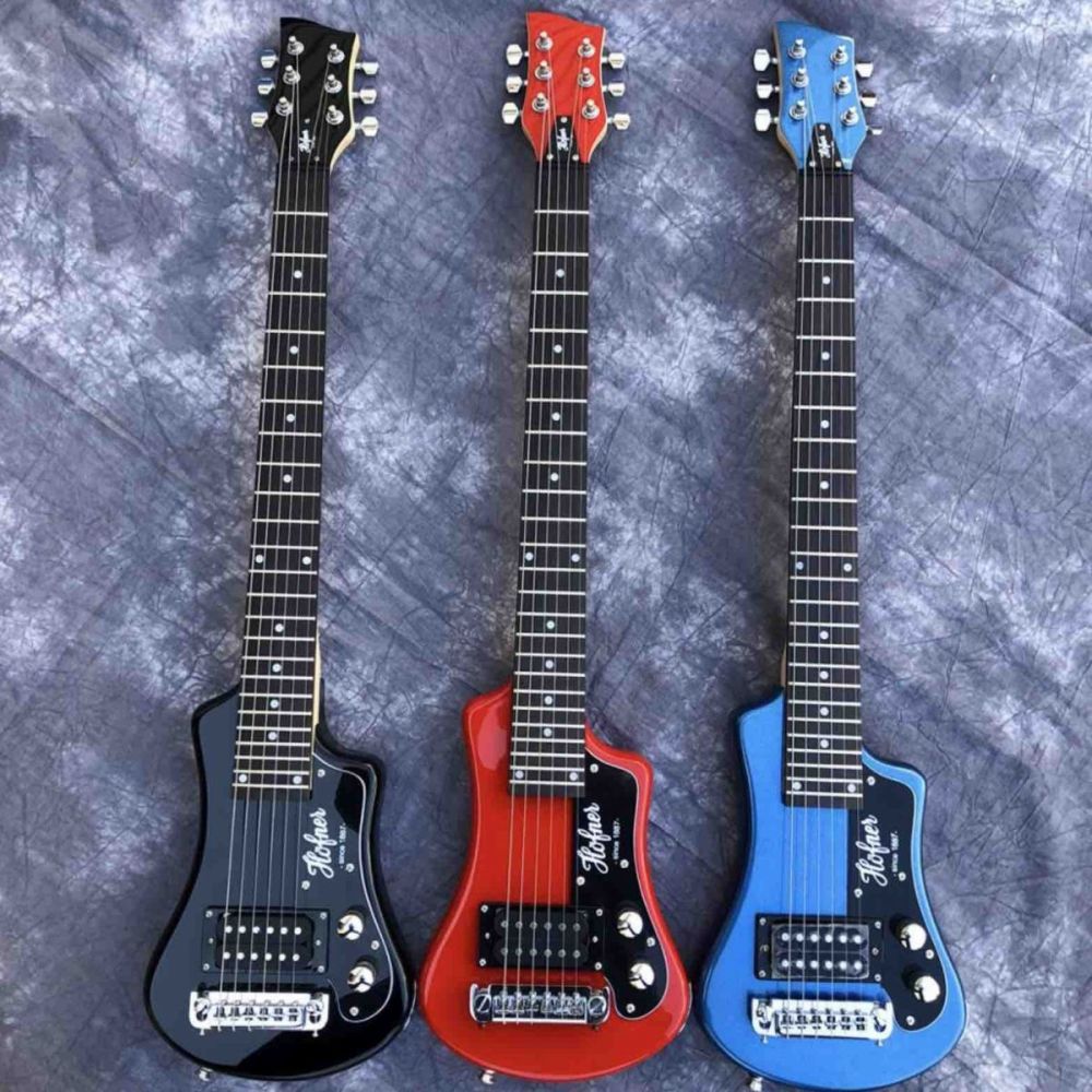 custom-three-color-hofner-shorty-mini-travel-guitar-protable-beginner