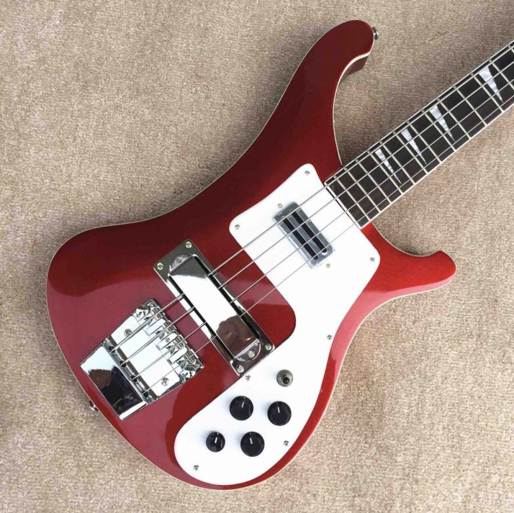 TOP QUALITY 4003 Model 4 Strings Bass Guitar Metal Red Color Rickenback Electric Guitar Bass