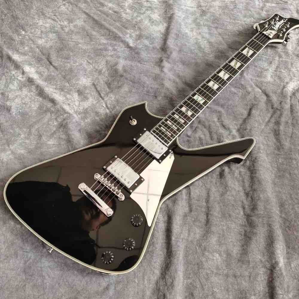 Custom Chrome Hardware Electric Guitar in Black Color