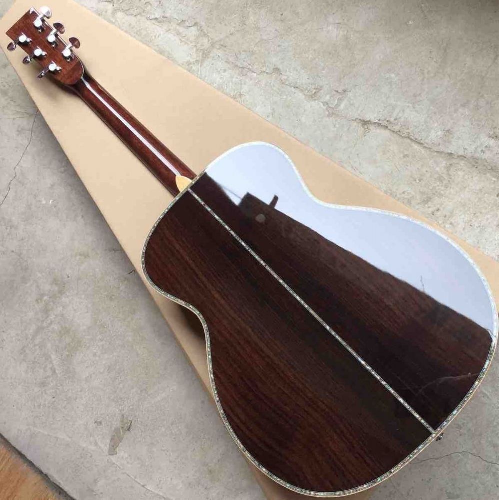 2020 New Real Abalone Aaaa All Solid Spruce Round Body Maple Binding