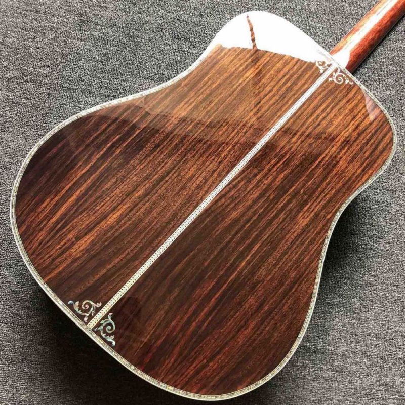 Custom Deluxe Real Abalone Binding Ebony Fingerboard Rosewood Back Side