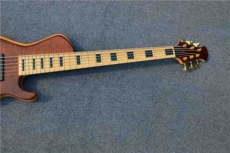 Custom Shop ELM Body Maple Fingerboard Bass Guitar China 6 String Bass