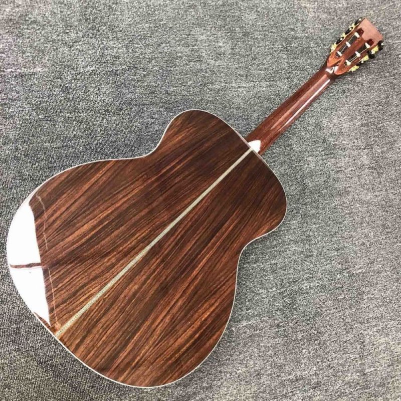 Solid Cedar Top Herringbone Fishbone Binding Ebony Fingerboard 28 OM