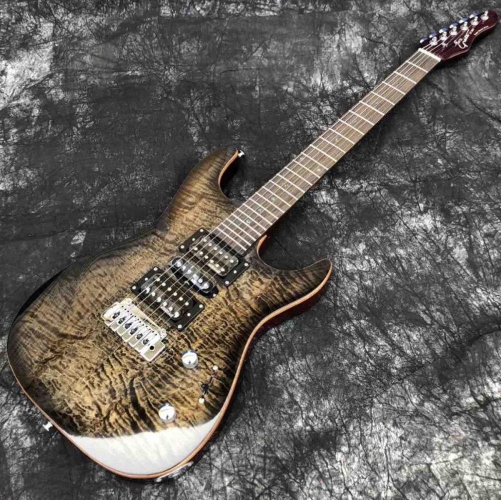 Custom Wilkinson Pickups & Bridge Locking Tuners Abalone Dots Inlays