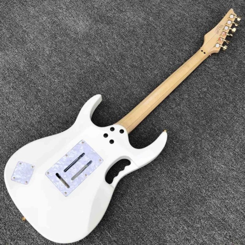 Custom Grand Tree Life Inlays 21 to 24 Frets Scalloped Electric Guitar with Gold Hardware in White