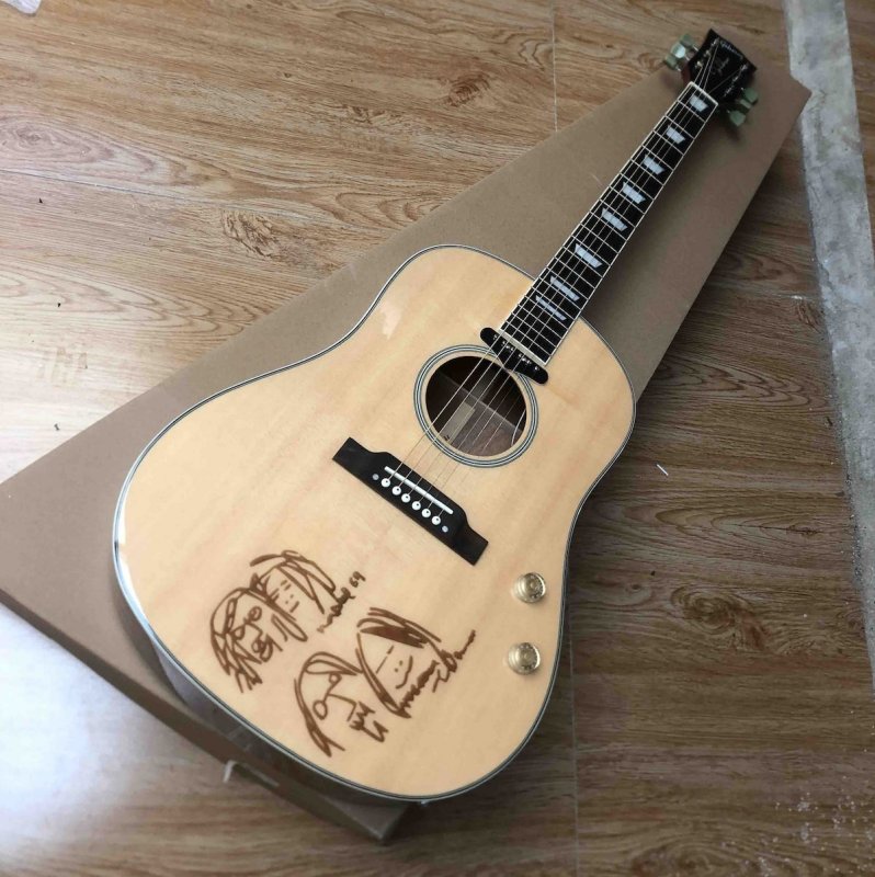 Custom J160E Natural John Lennon J-160 Acoustic Electric Guitar with Soundhole Pickup