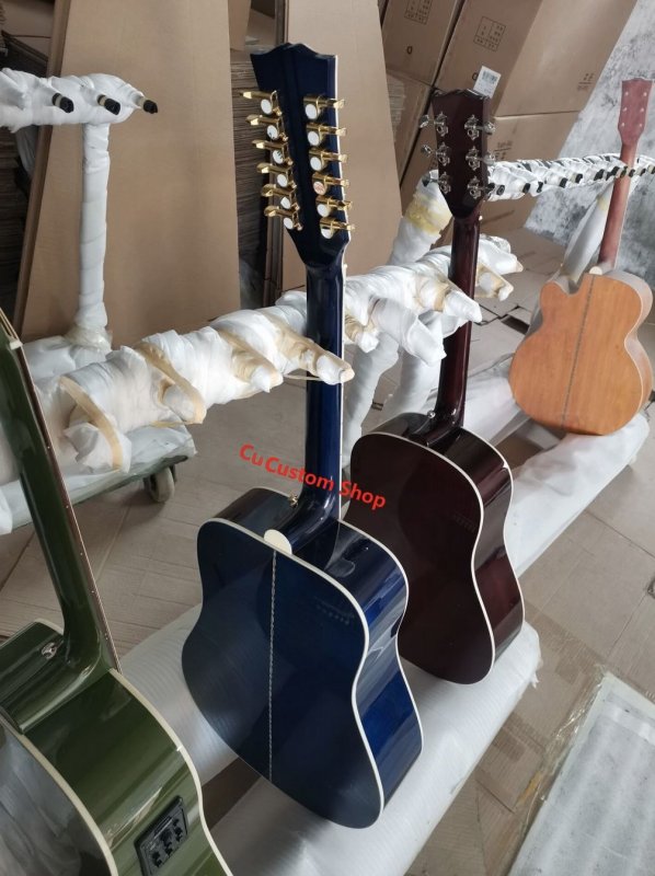 Custom 12 Strings Birds in Flight Viper Blue Custom Acoustic