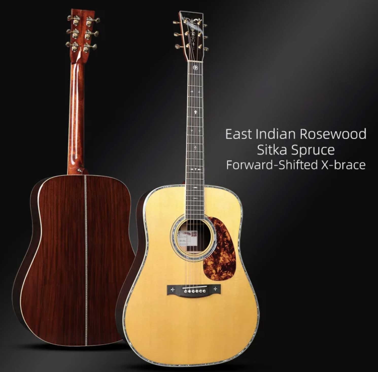 Custom Grand 41 Inch All Solid Handmade Indian Rosewood Electric Acoustic Guitar Factory Sale OEM Guitar