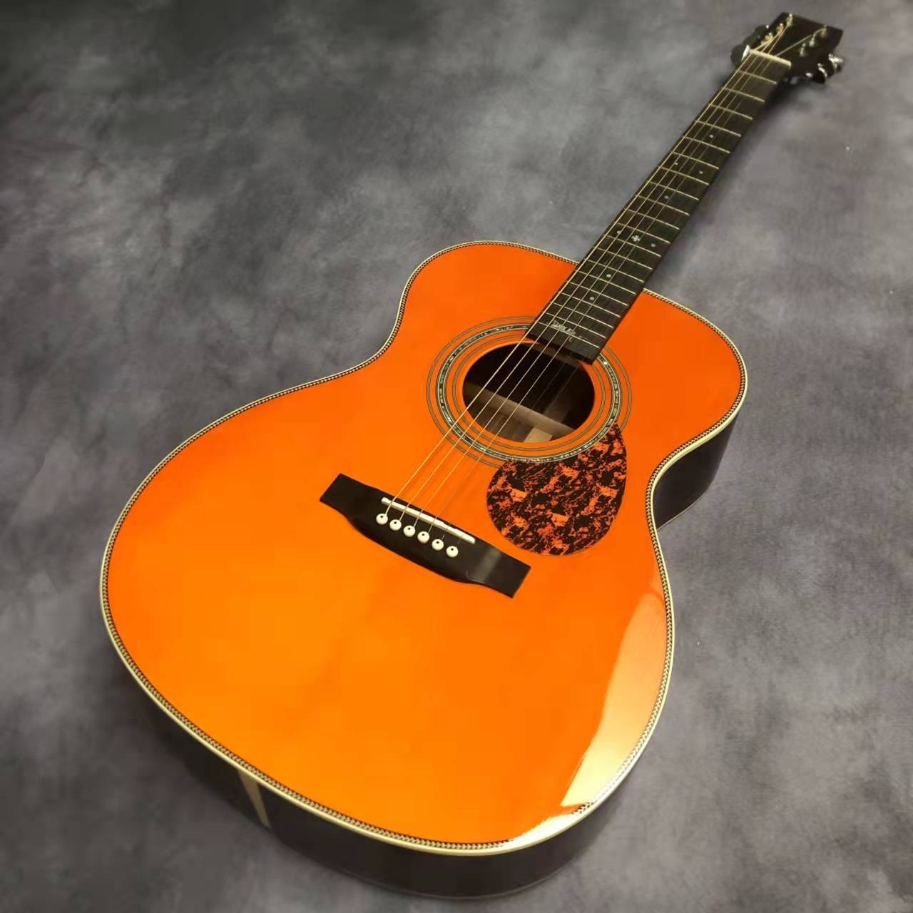 Custom 40 Inch OM42 Series Neck Inlay Signature Herringbone Binding