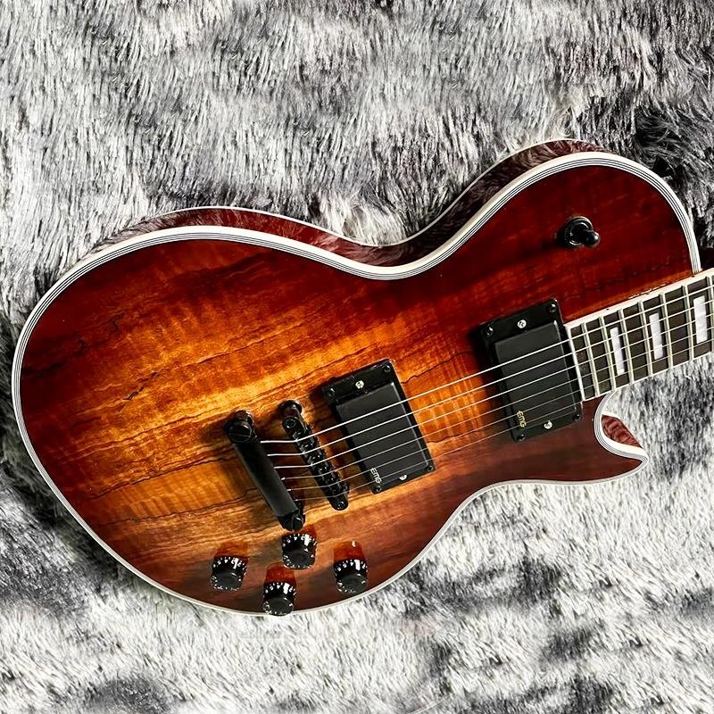 Custom Spalted Maple Electric Guitar Mahogany Body Rotten Wood Guitar