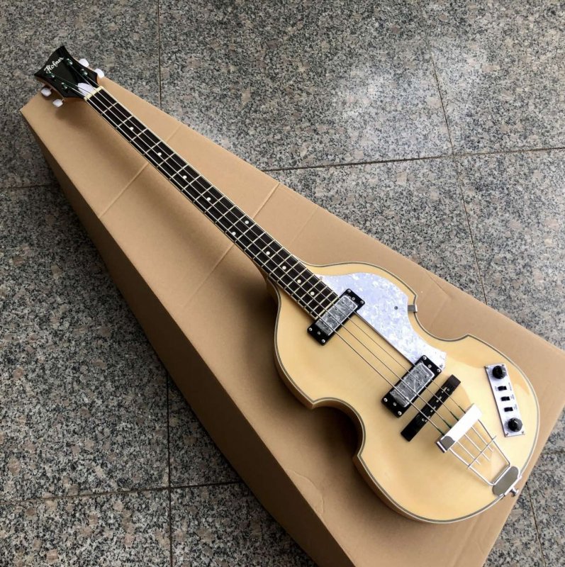 Custom Natural Wood Finish Hofner BB2 Bass Guitar Violin Body Style ...