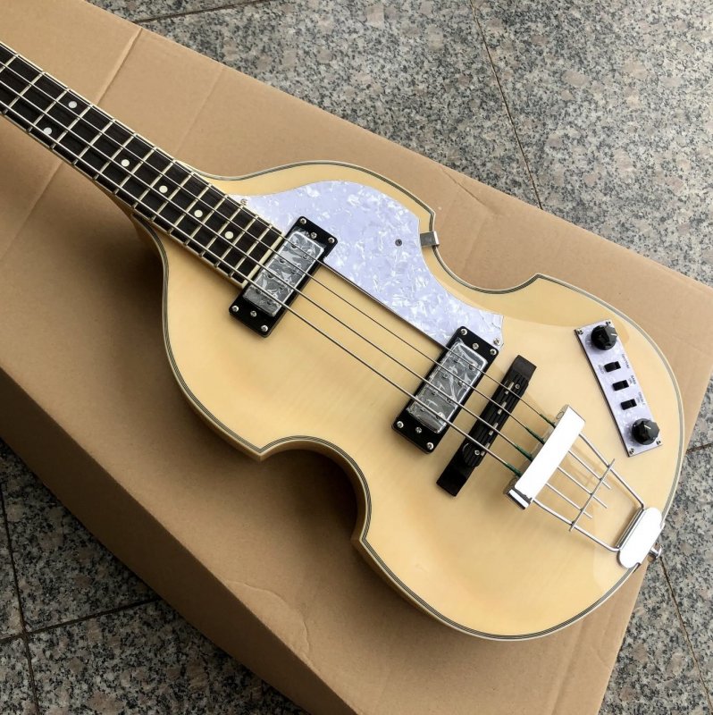 Custom Natural Wood Finish Hofner BB2 Bass Guitar Violin Body Style ...
