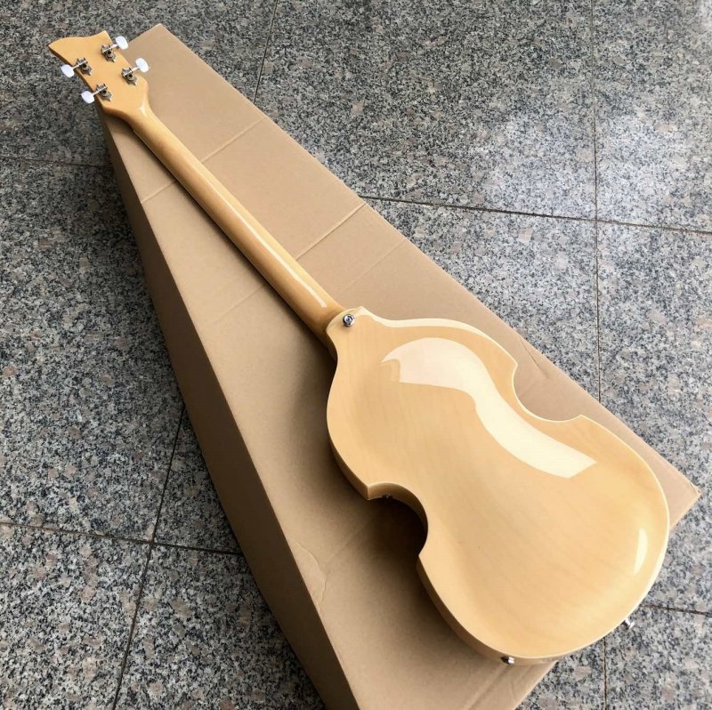 Custom Natural Wood Finish Hofner BB2 Bass Guitar Violin Body Style ...