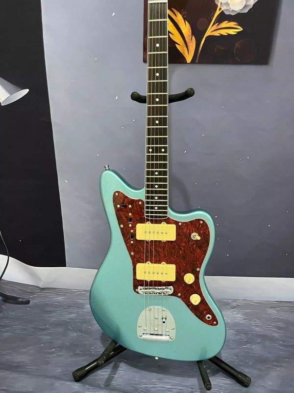 Custom Fender Style Jazzmaster Electric Guitar Metal Blue Color Hot ...