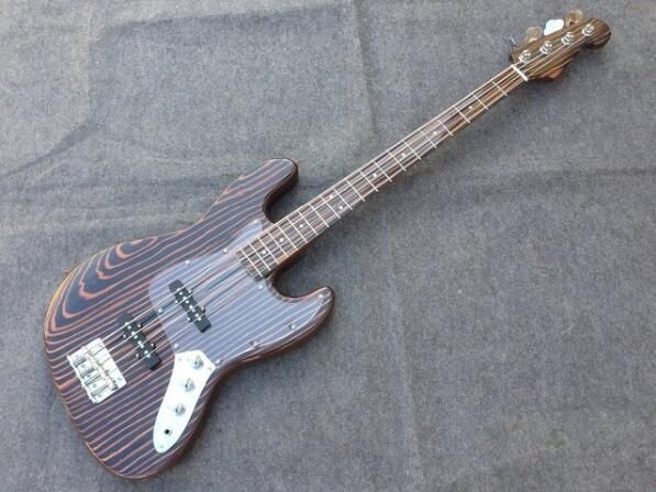 4 Strings Zebra Wood Electric Bass Guitar