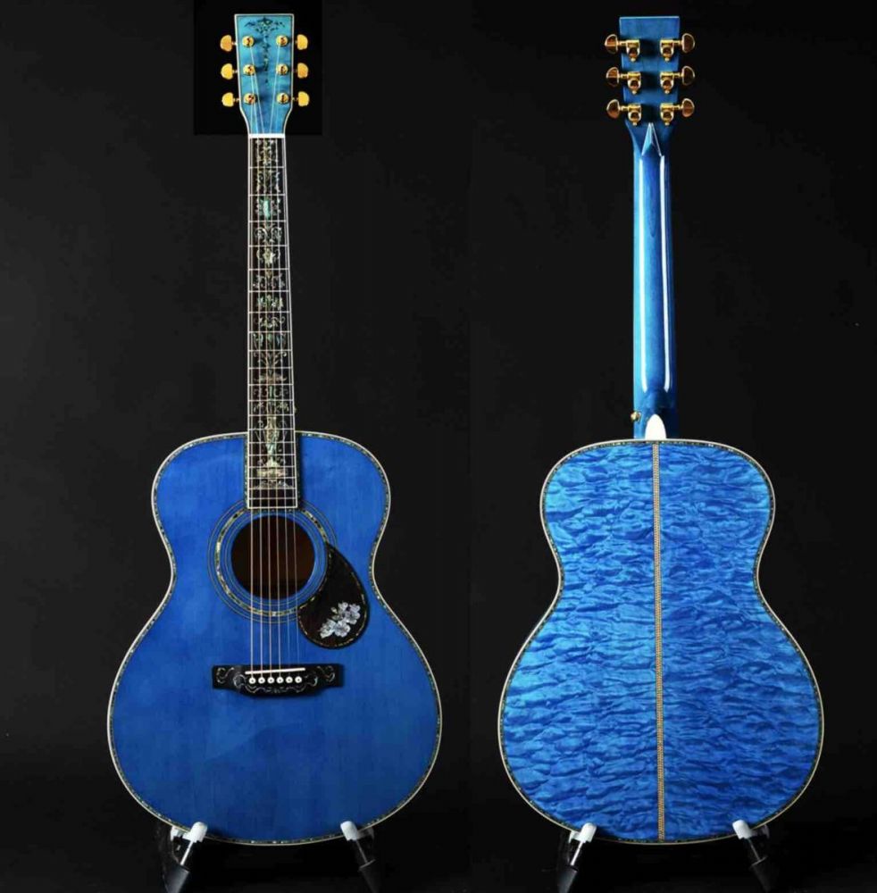 Custom Solid Spruce 41 Inch D Style Acoustic Guitar Abalone Ebony Fingerboard Water Ripple Maple Acoustic Electric Guitar