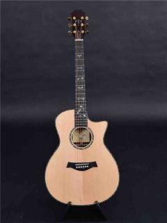 Solid Spruce Top 916 Acoustic Guitar Ebony Fingerboard Guitar Abalone Inlay and Binding