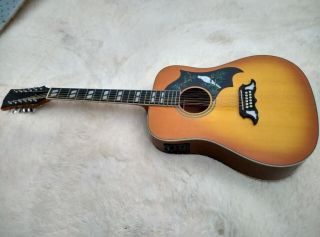 Solid Spruce Top Yellow Color Dove 12 Strings Classical Acoustic Guitar