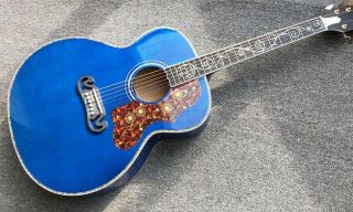 Real Abalone J200 Acoustic Guitar Solid spruce Top Ebony Fingerboard Tiger Flame Maple Back Sides Acoustic Guitar