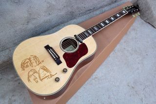 Custom G 41 inch 70th Anniversary Museum Model Acoustic Guitar with Pickups Red Pearl Pickguard