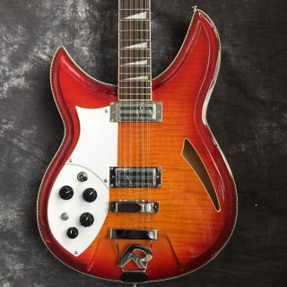 Left-handed Rickenback Cherry Red Hollow Body 3 Pickups 12 Strings Jazz Huitar