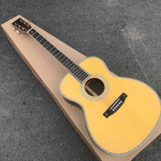 OM style acoustic guitar Real Abalone Binding