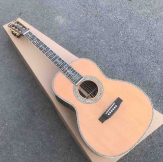 Solid Cedar Top Abalone Inlays OOO Style Acoustic Guitar