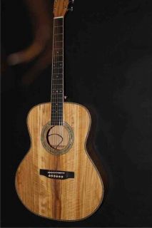 AAAA All Solid Imported Olive Wood OM Body Acoustic Electric Guitar