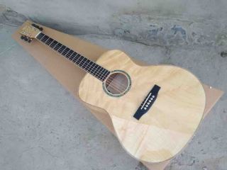 AAAA All Solid Maple OM Body Acoustic Electric Guitar