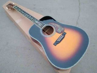 AAAA All Solid Cocobolo HD Hummingbird Body OEM Acoustic Guitar in Sunburst