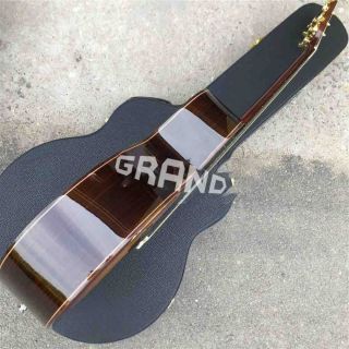 Solid Spruce Top Ebony Fingerboard Real Abalone Sunburst 916sb Classic Acoustic Guitar