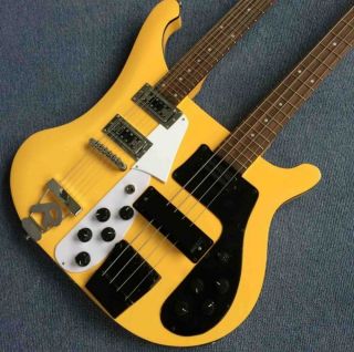 Custom Shop 4080 Double Neck Geddy Lee Yellow 4 Strings Bass 612 Strings Option Guitar