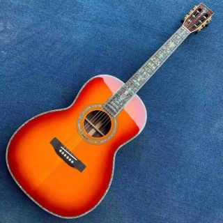 Solid Spruce and Korean Pine Veneer OOO Luxury Abalone Shell Inlaid Inlay Acoustic Guitar