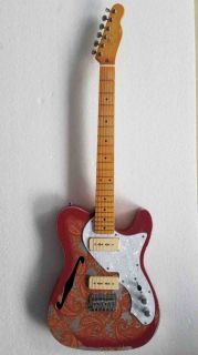 Custom Flower Power F-Holes Tele Electric Guitar
