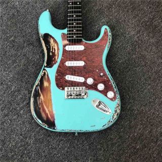 Custom SRV ST Electric Guitar in Metal Green Multicolor
