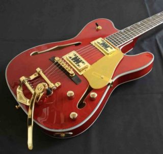 Custom Shop F Hole TL Electric Guitar Semi Hollow Body Bigsby Bridge