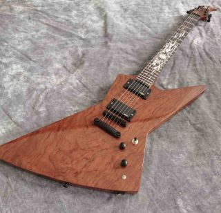 Rosewood Fingerboard Sun Inlays Fingerboard Electric Guitar in Brown with Black Hardware